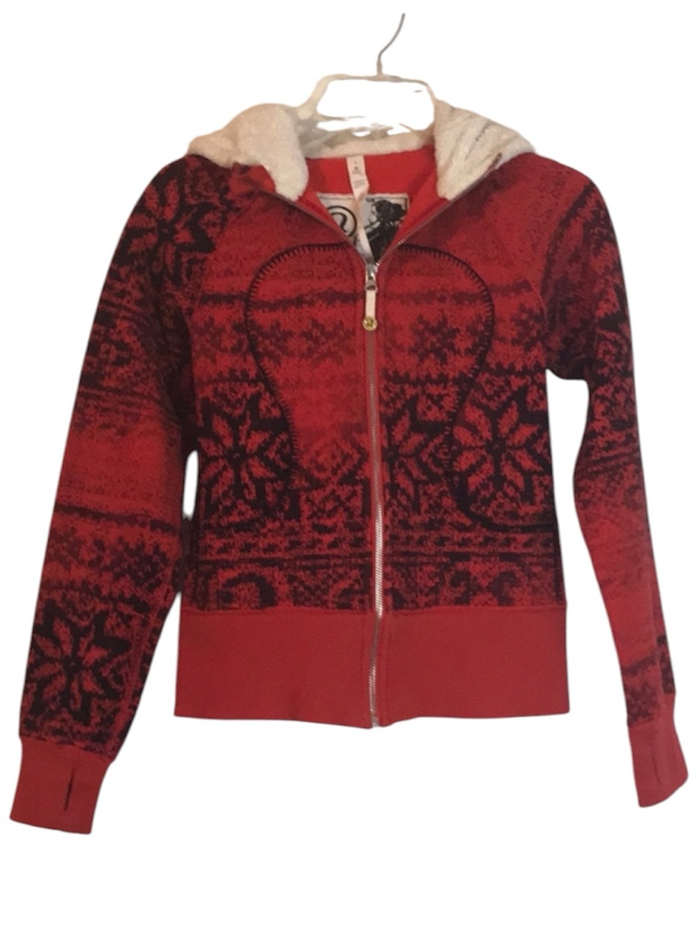 Lululemon Special Edition Fair Isle Holiday Snowflake Scuba Hoodie Jacket Size 4